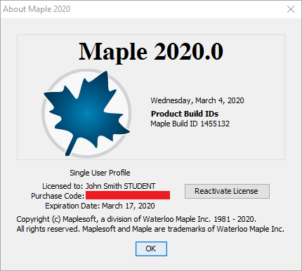 How to re-activate Maple after validating student status