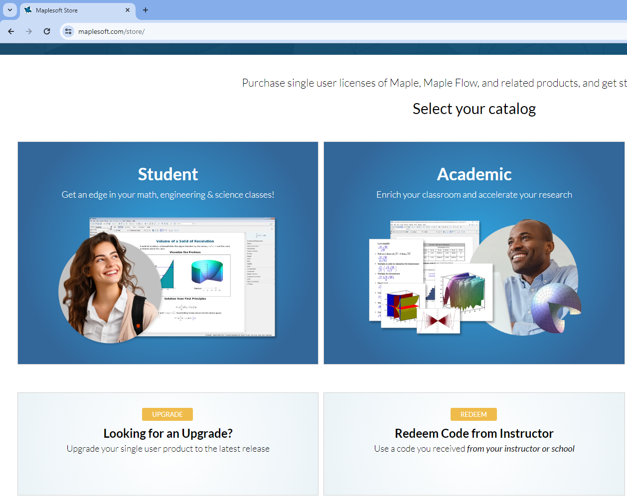 How to Redeem a Code from an Instructor on the Maplesoft Store?