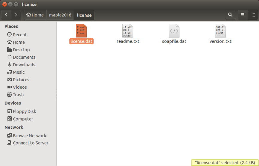 Where do I find/save my Maple license file?
