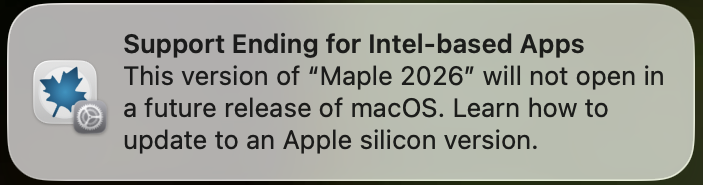 Why do I see a message on my Mac saying that Maple, Maple Flow, or ...